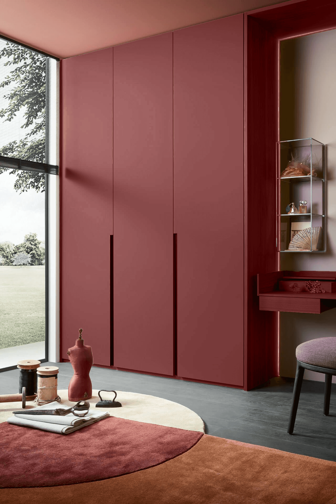 Armoire finition Rouge grenat
